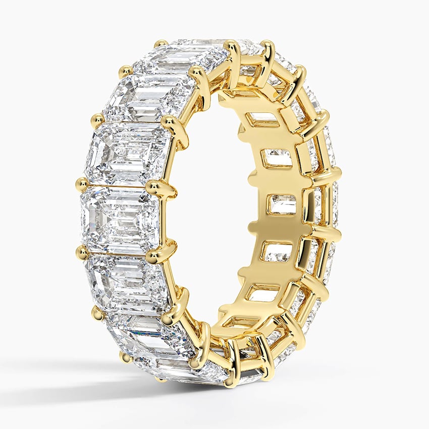 Emerald Eternity Diamond Ring (8 ct. tw.) Yellow Gold 18k Eternity Band