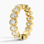 Heart Shaped Lab Diamond Bezel Ring Yellow Gold 18k Wedding Band