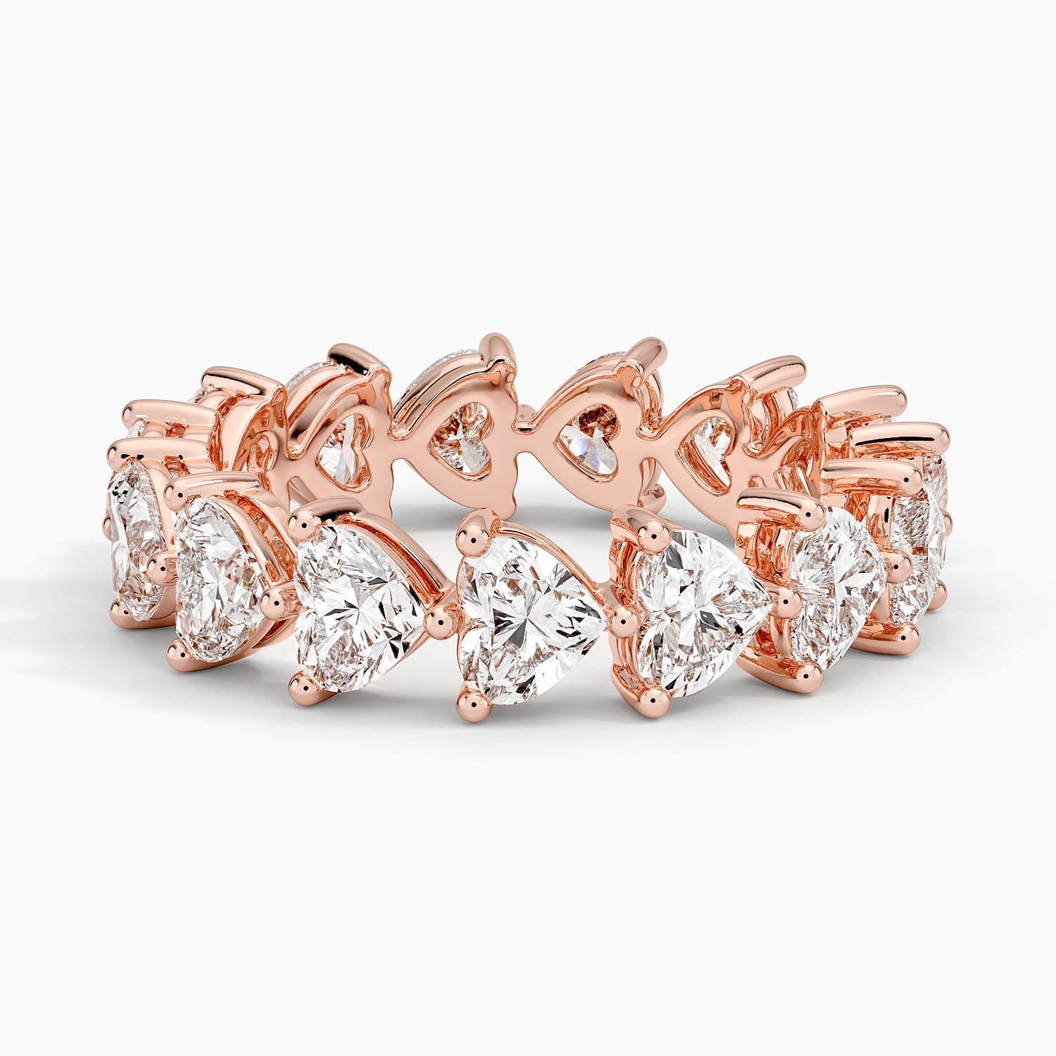 Heart Shaped Eternity Lab Diamond Ring (3 ct. tw.) Rose Gold 18k Eternity Band