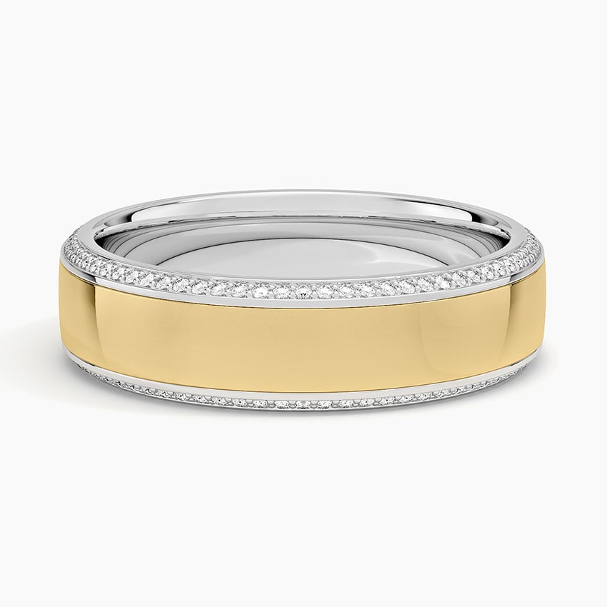 Avalon Mixed Metal Eternity Diamond 6mm Wedding Ring Yellow Gold 18k Eternity Band