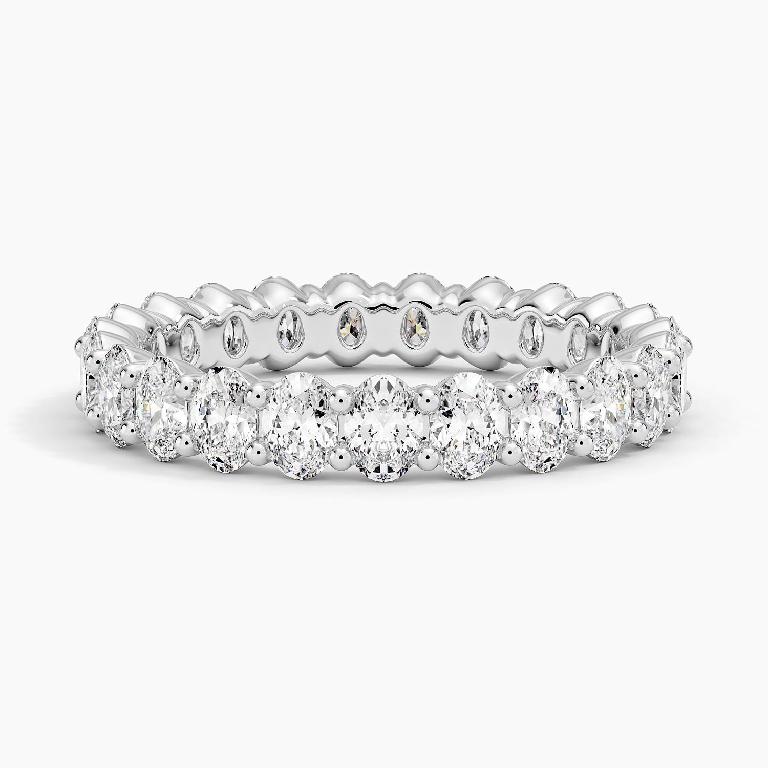 Oval Eternity Diamond Ring (2 ct. tw.) Platinum Eternity Band
