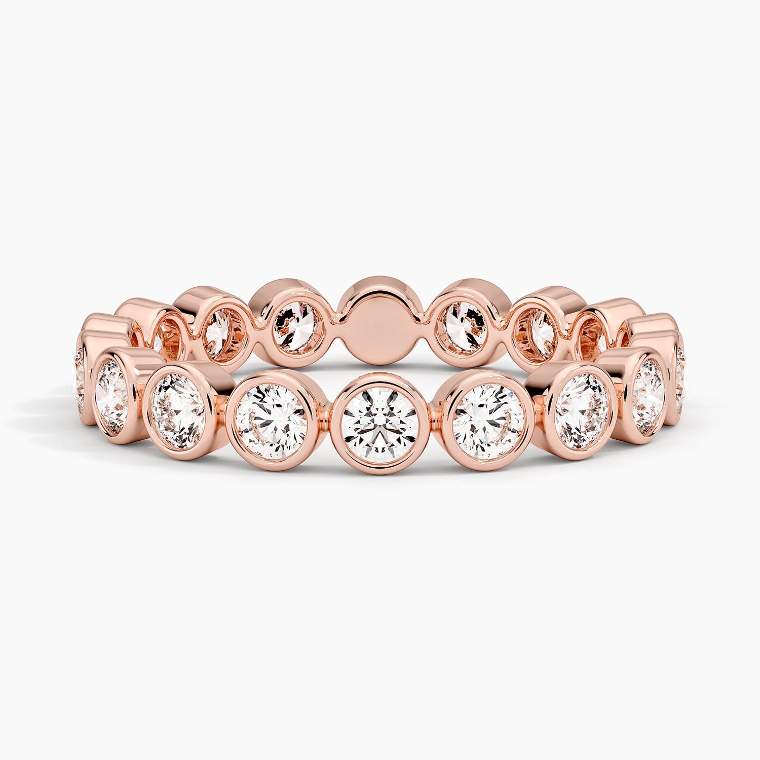 Bezel Round Eternity Diamond Ring (1 ct. tw.) Rose Gold 18k Eternity Band