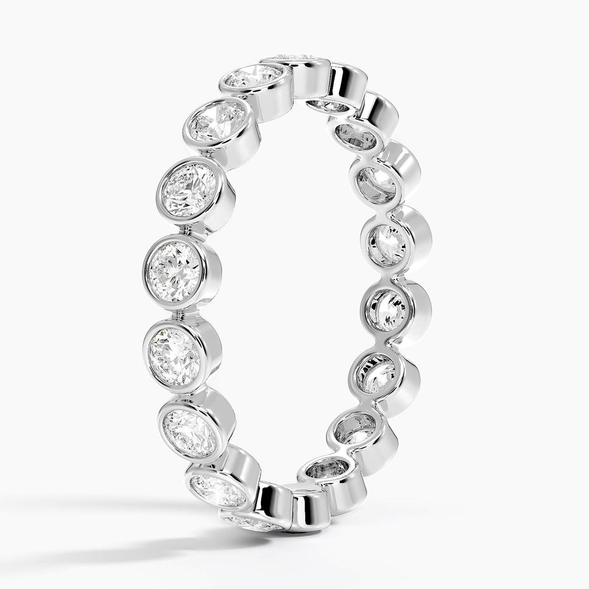 Bezel Round Eternity Diamond Ring (1 ct. tw.) Platinum Eternity Band