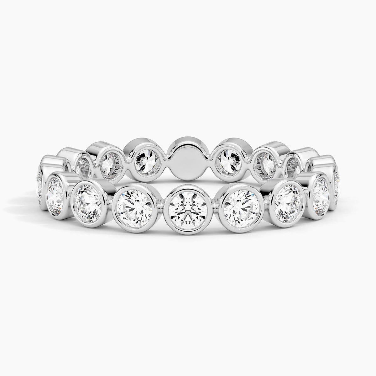 Bezel Round Eternity Diamond Ring (1 ct. tw.) Platinum Eternity Band