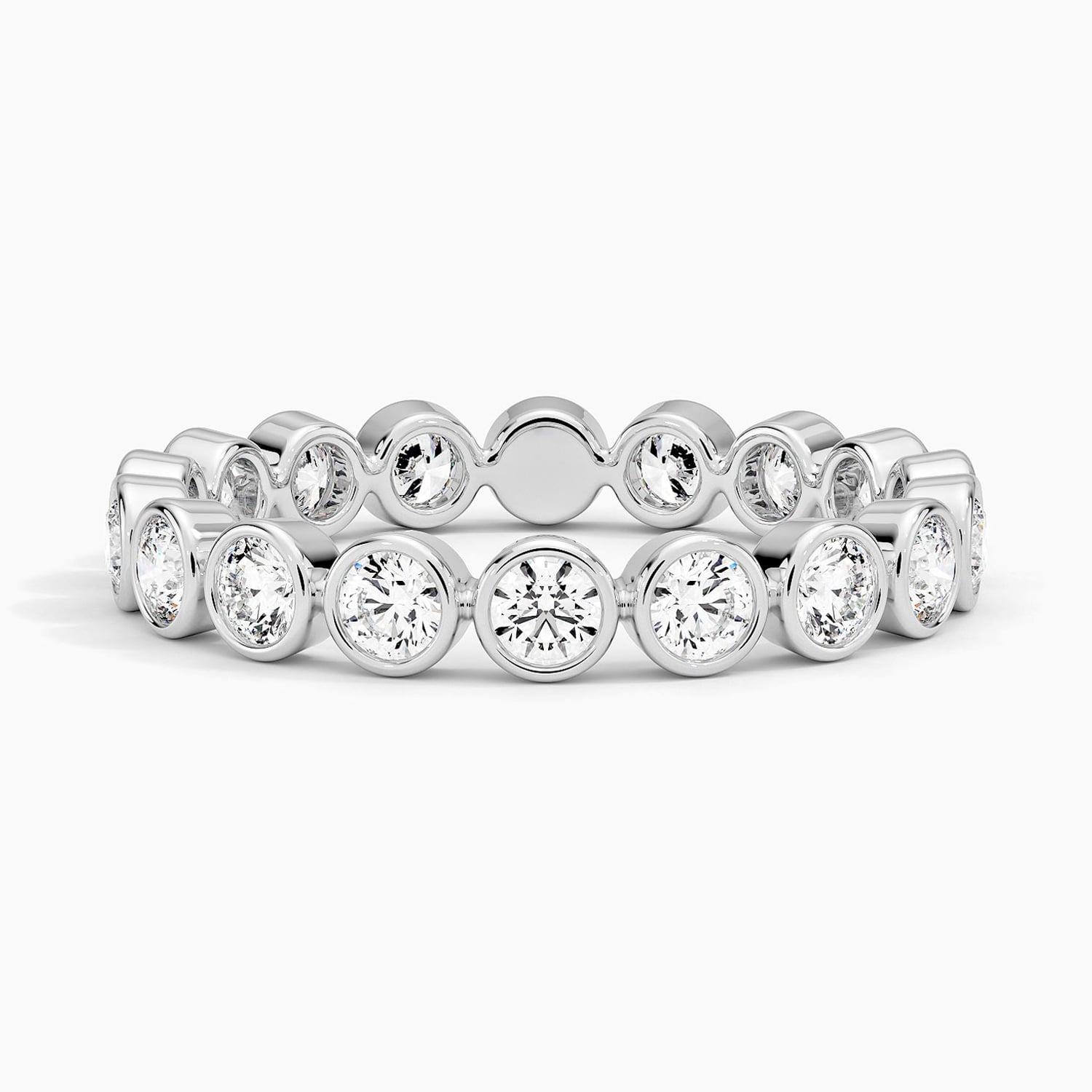 Bezel Round Eternity Diamond Ring (1 ct. tw.) Platinum Eternity Band