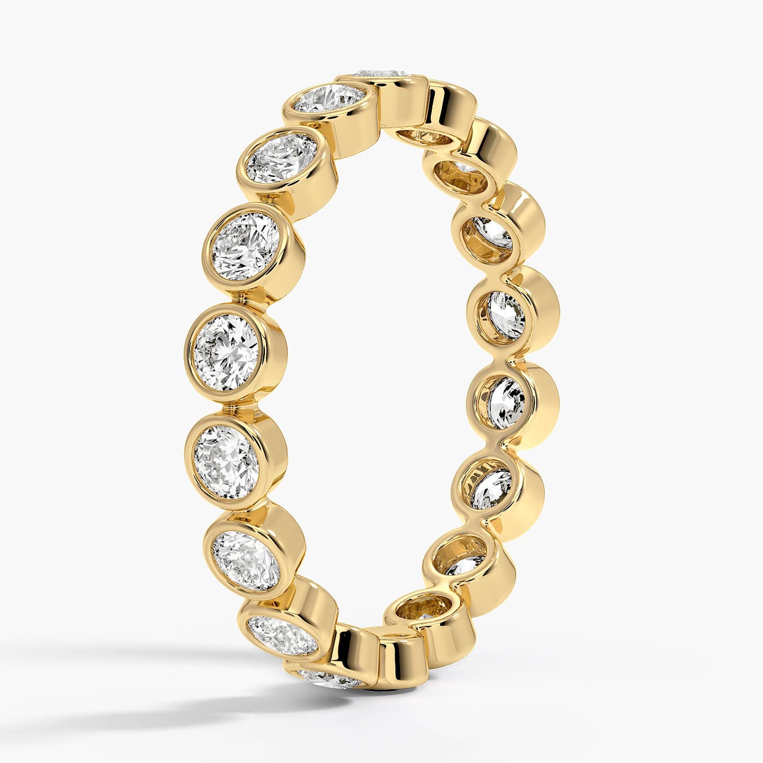 Bezel Round Eternity Diamond Ring (1 ct. tw.) Yellow Gold 18k Eternity Band