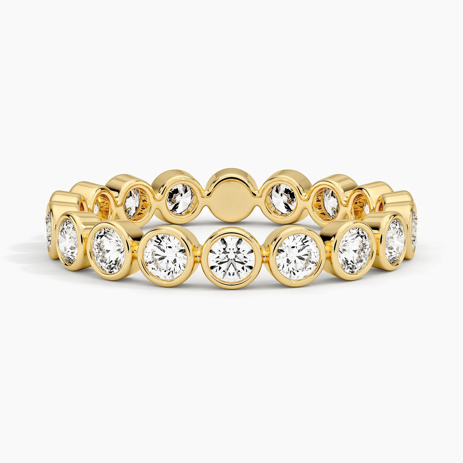 Bezel Round Eternity Diamond Ring (1 ct. tw.) Yellow Gold 18k Eternity Band