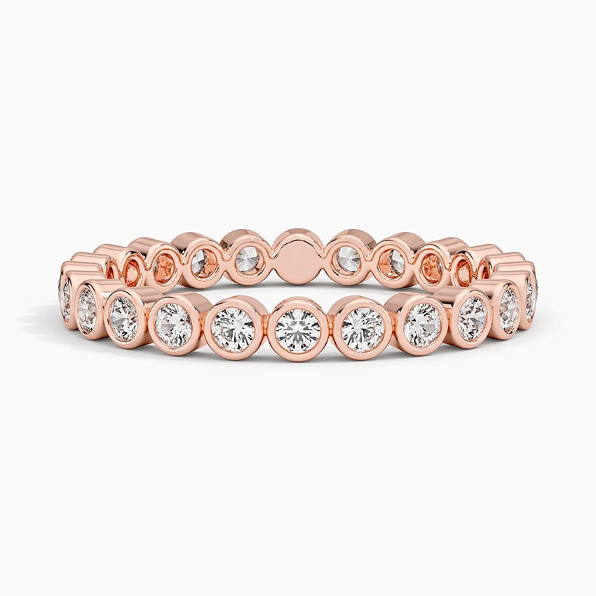 Bezel Round Eternity Diamond Ring (1/2 ct. tw.) Rose Gold 18k Eternity Band