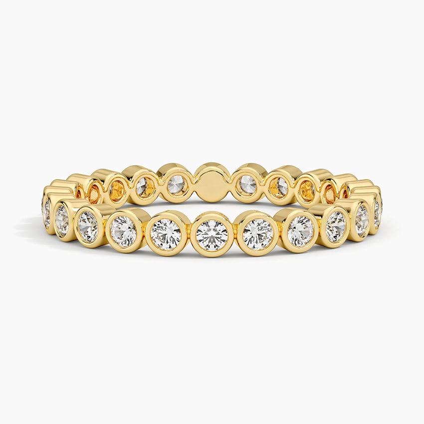 Bezel Round Eternity Diamond Ring (1/2 ct. tw.) Yellow Gold 18k Eternity Band