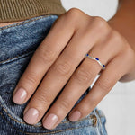 Luxe Willow Curved Sapphire and Diamond Ring Platinum Wedding Band