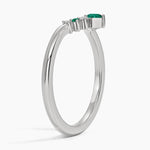 Lunette Lab Emerald and Diamond Contoured Ring Platinum Wedding Band