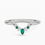 Lunette Lab Emerald and Diamond Contoured Ring Platinum Wedding Band