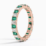 Eternity Lab Emerald and Diamond Ring Rose Gold 18k Eternity Band