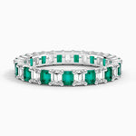 Eternity Lab Emerald and Diamond Ring Platinum Eternity Band