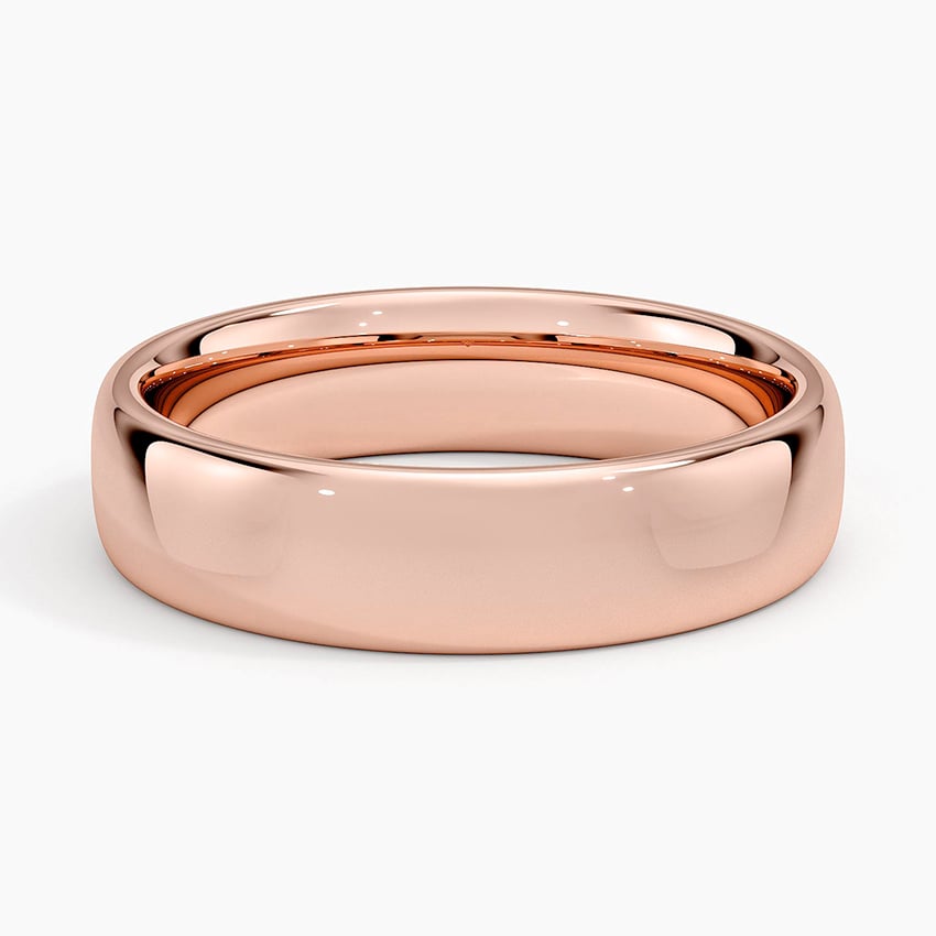 Low Profile 5.5mm Wedding Ring Rose Gold 18k Wedding Band