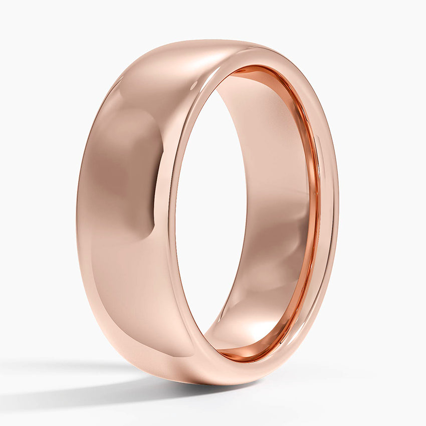 Low Profile 6.5mm Wedding Ring Rose Gold 18k Wedding Band