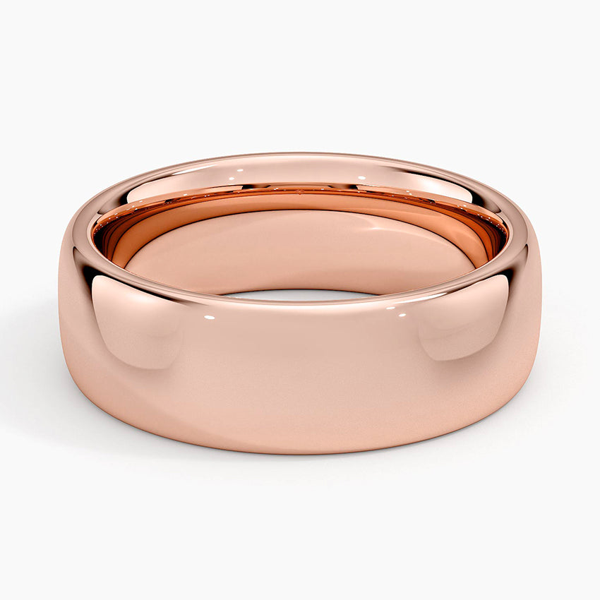 Low Profile 6.5mm Wedding Ring Rose Gold 18k Wedding Band