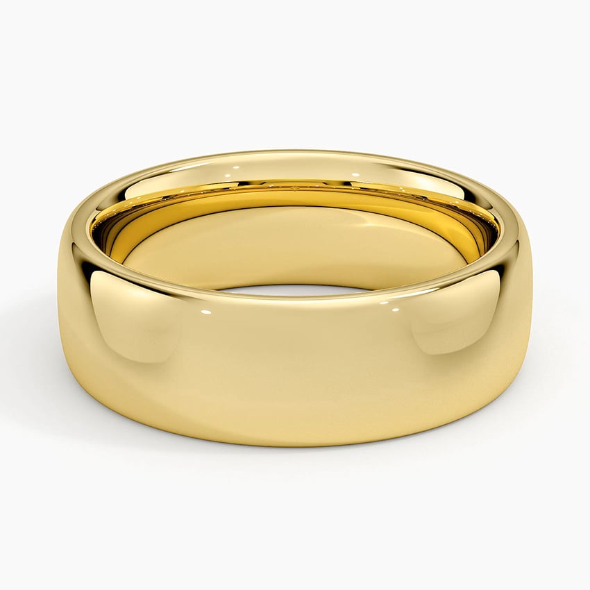 Low Profile 6.5mm Wedding Ring Yellow Gold 18k Wedding Band