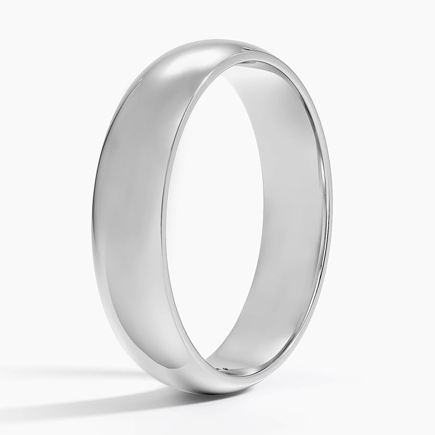 Fairmined Comfort Fit 5mm Wedding Ring White Gold 18k Wedding Band