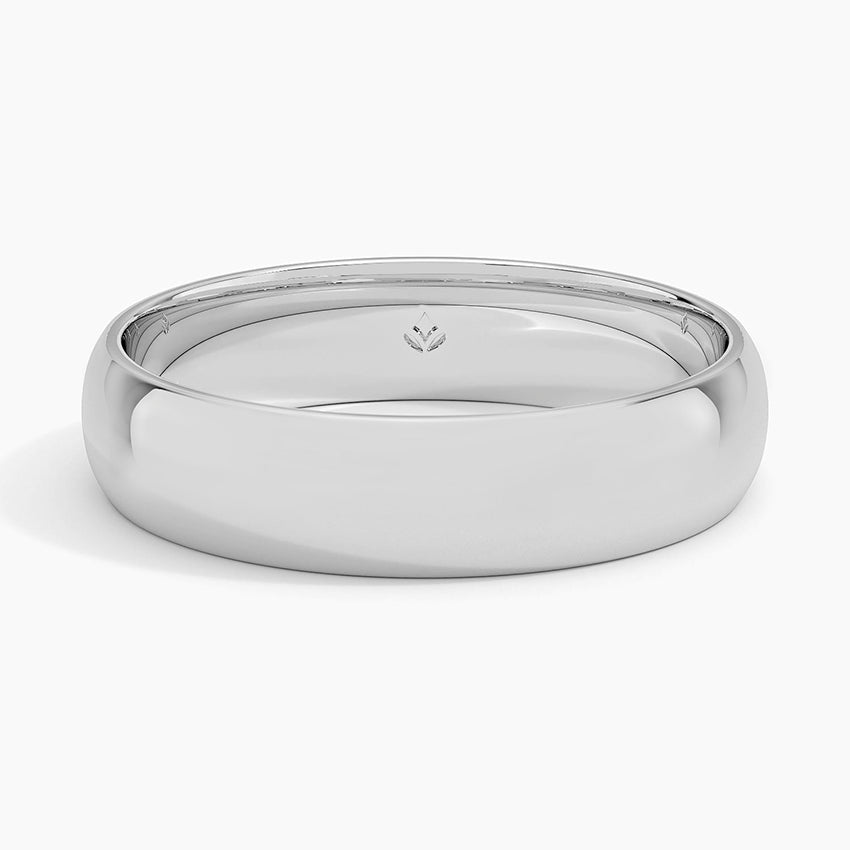 Fairmined Comfort Fit 5mm Wedding Ring White Gold 18k Wedding Band