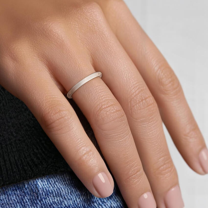 Fairmined Comfort Fit 2mm Wedding Ring White Gold 18k Wedding Band