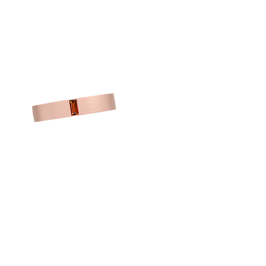Apollo Garnet 4.5mm Wedding Ring Rose Gold 18k Wedding Band