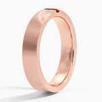 Apollo Garnet 4.5mm Wedding Ring Rose Gold 18k Wedding Band