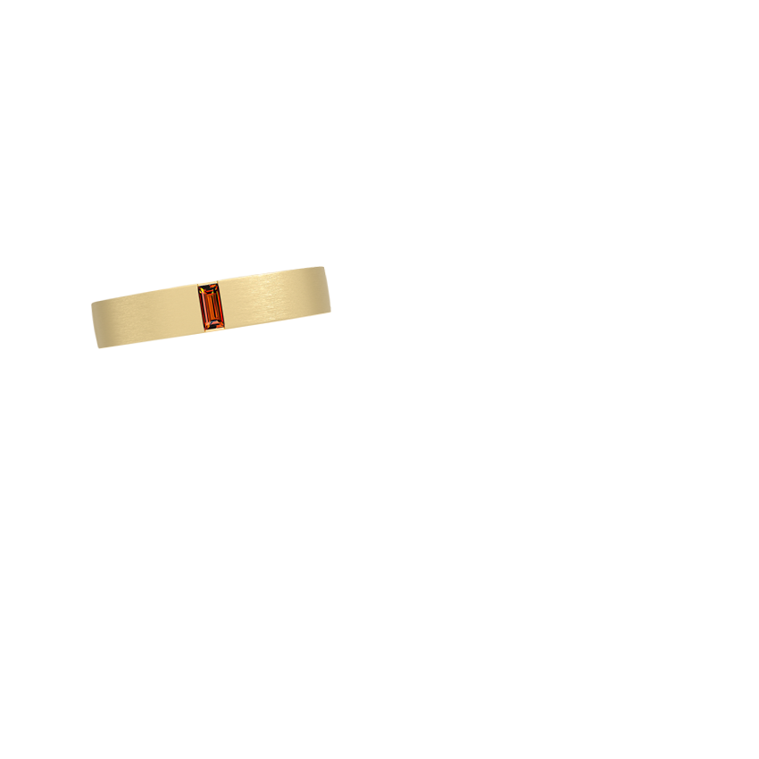 Apollo Garnet 4.5mm Wedding Ring Yellow Gold 18k Wedding Band