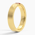 Apollo Garnet 4.5mm Wedding Ring Yellow Gold 18k Wedding Band