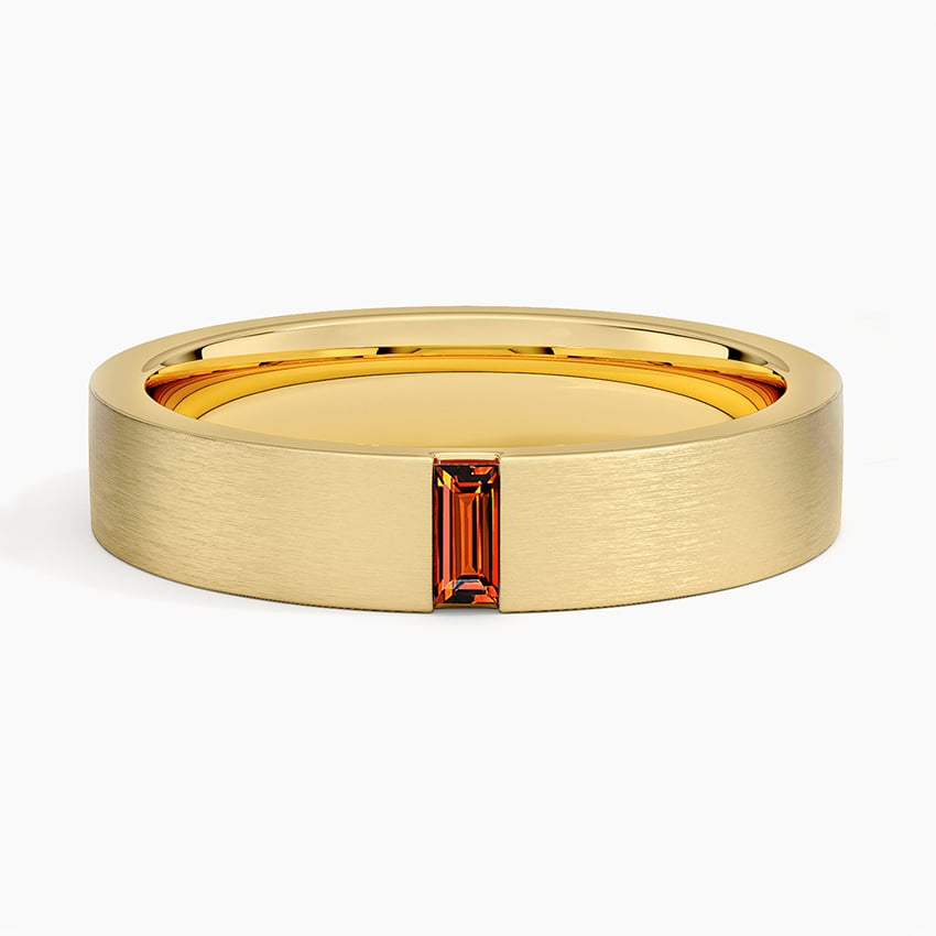 Apollo Garnet 4.5mm Wedding Ring Yellow Gold 18k Wedding Band