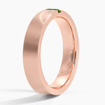 Apollo Green Tourmaline 4.5mm Wedding Ring Rose Gold 18k Wedding Band
