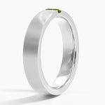 Apollo Green Tourmaline 4.5mm Wedding Ring Platinum Wedding Band