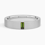 Apollo Green Tourmaline 4.5mm Wedding Ring Platinum Wedding Band