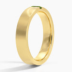 Apollo Green Tourmaline 4.5mm Wedding Ring Yellow Gold 18k Wedding Band