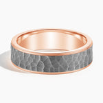 Brooks 6.5mm Black Wedding Ring Rose Gold 18k Wedding Band
