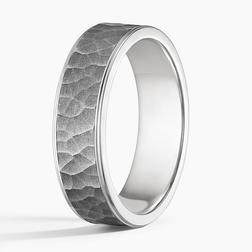 Brooks 6.5mm Black Wedding Ring White Gold 18k Wedding Band