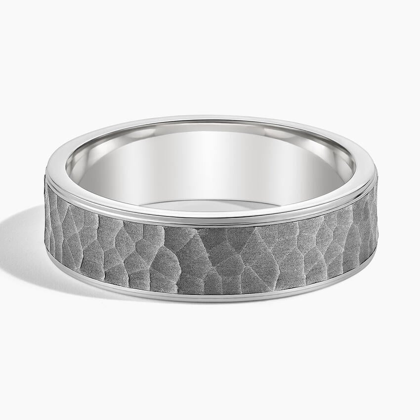 Brooks 6.5mm Black Wedding Ring White Gold 18k Wedding Band