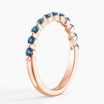 Marseille London Blue Topaz Ring Rose Gold 18k Wedding Band