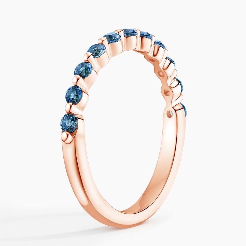 Marseille London Blue Topaz Ring Rose Gold 18k Wedding Band