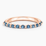 Marseille London Blue Topaz Ring Rose Gold 18k Wedding Band