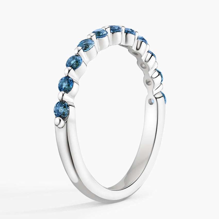 Marseille London Blue Topaz Ring Platinum Wedding Band