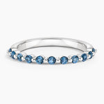 Marseille London Blue Topaz Ring Platinum Wedding Band