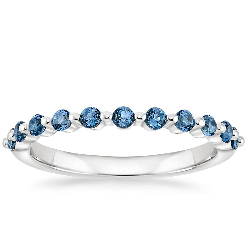 Marseille London Blue Topaz Ring Platinum Wedding Band