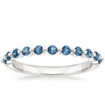 Marseille London Blue Topaz Ring Platinum Wedding Band