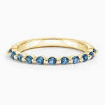Marseille London Blue Topaz Ring Yellow Gold 18k Wedding Band