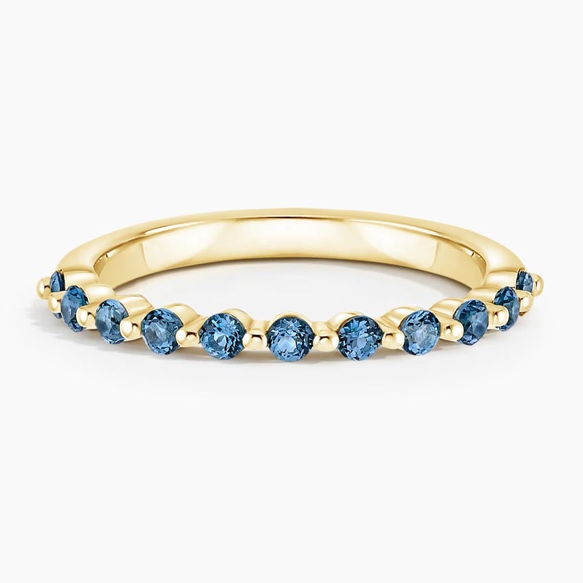 Marseille London Blue Topaz Ring Yellow Gold 18k Wedding Band