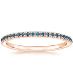 Luxe Ballad London Blue Topaz Ring Rose Gold 18k Wedding Band