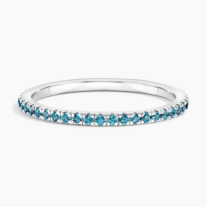 Luxe Ballad London Blue Topaz Ring Platinum Wedding Band