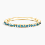 Luxe Ballad London Blue Topaz Ring Yellow Gold 18k Wedding Band