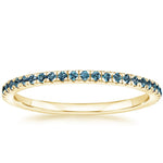Luxe Ballad London Blue Topaz Ring Yellow Gold 18k Wedding Band